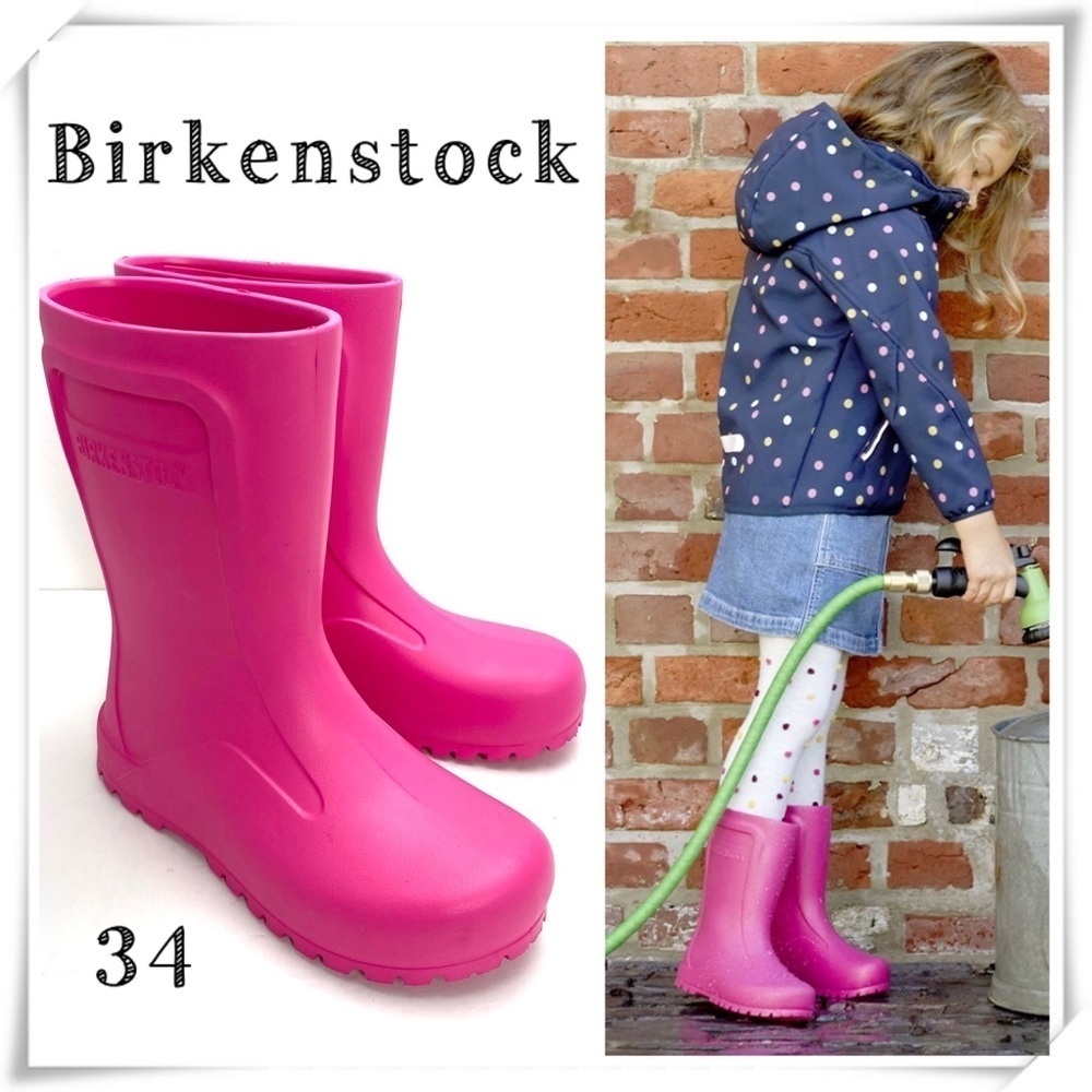 BIRKENSTOCK Derry Kids EVA Rain Boot in Neon Pink Size 3